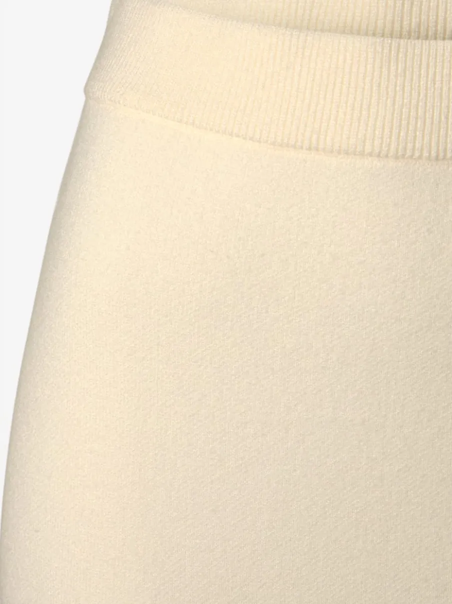 Jupe en tricot midi à bords-côtes avec ceinture élastique