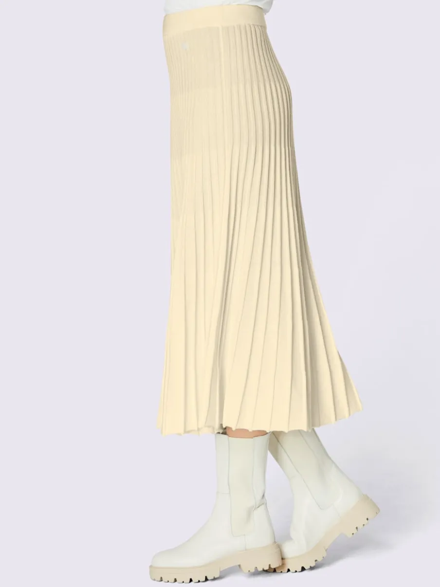 Jupe en tricot plissé avec taille ajustée et élastique confortable