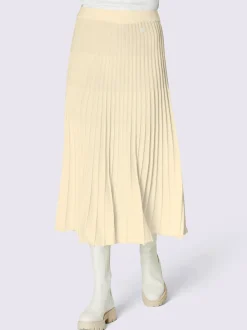 Jupe en tricot plissé avec taille ajustée et élastique confortable