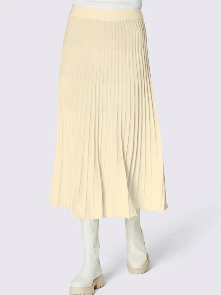 Jupe en tricot plissé avec taille ajustée et élastique confortable
