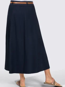 Jupe fluide en viscose avec ceinture élastique et poches