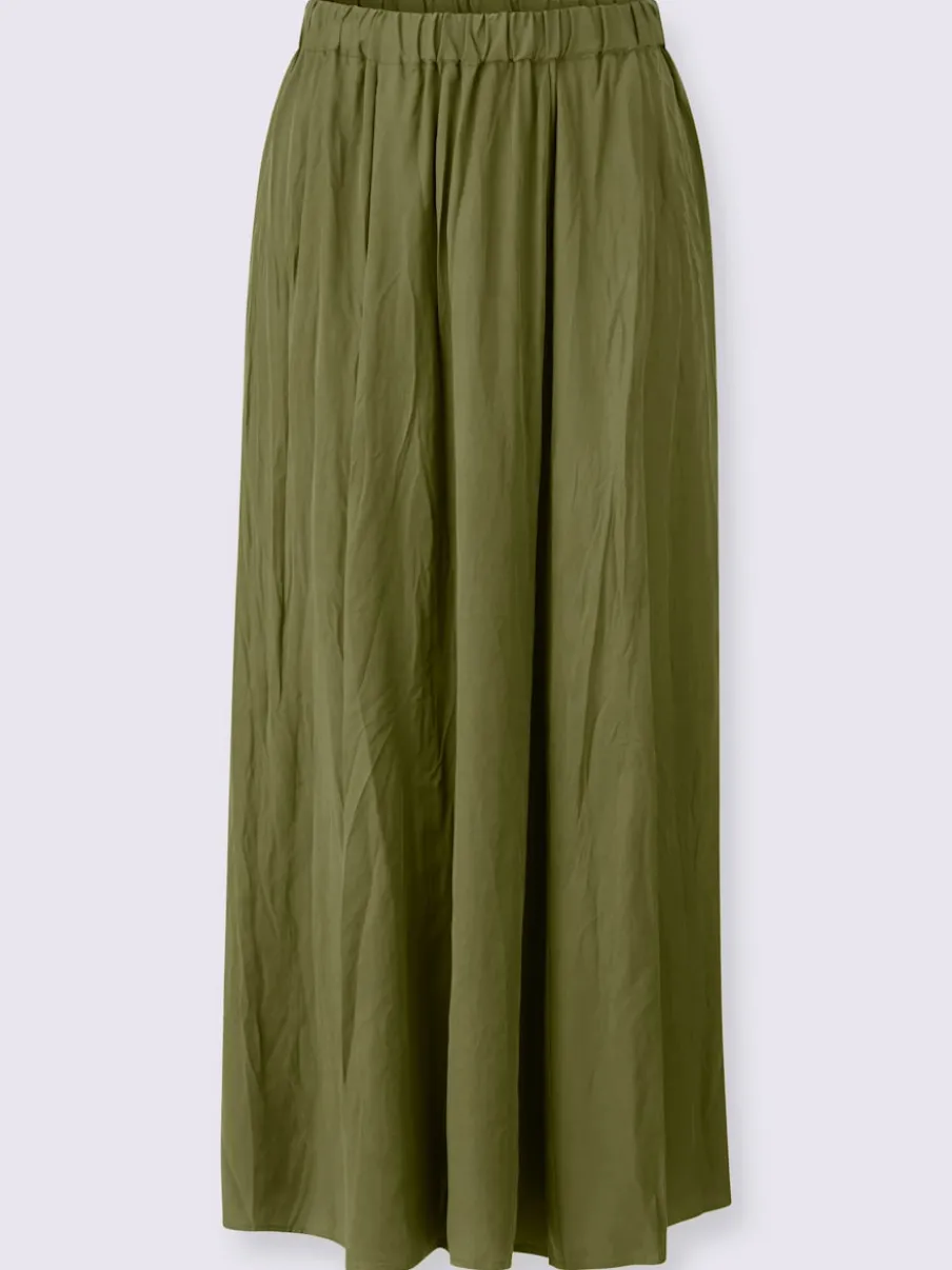 Jupe froissée en lyocell avec ceinture élastique confortable