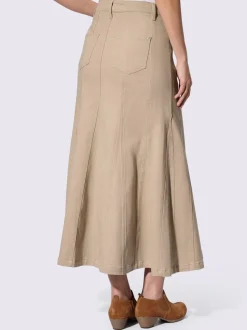 Jupe godet en twill cinq poches pour femme