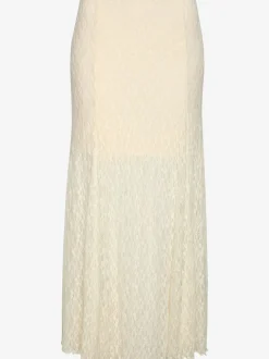 Jupe longue en dentelle avec ceinture élastique douce et doublure