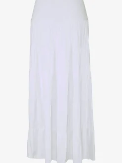 Jupe longue fluide avec volants et ceinture élastique