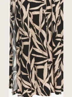 Jupe longue motifs graphiques ceinture élastique confortable fentes côtés