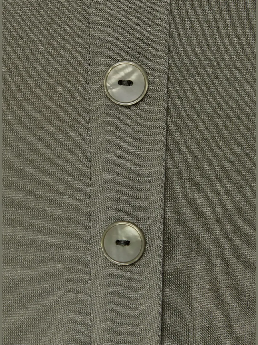 Jupe midi avec bords côtes et fente latérale