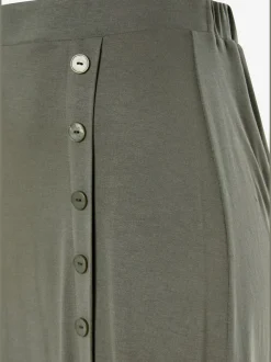 Jupe midi avec bords côtes et fente latérale