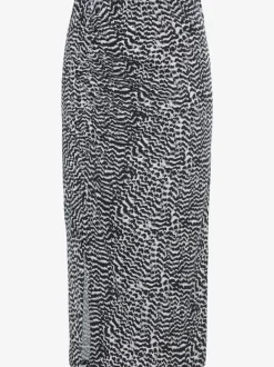 Jupe midi avec ceinture élastique et grande fente