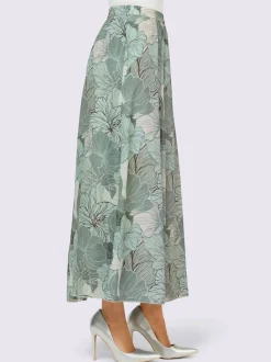 Jupe à panneaux fluide imprimé floral avec ceinture élastique