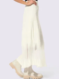 Jupe plissée en tricot coupe A avec transparence