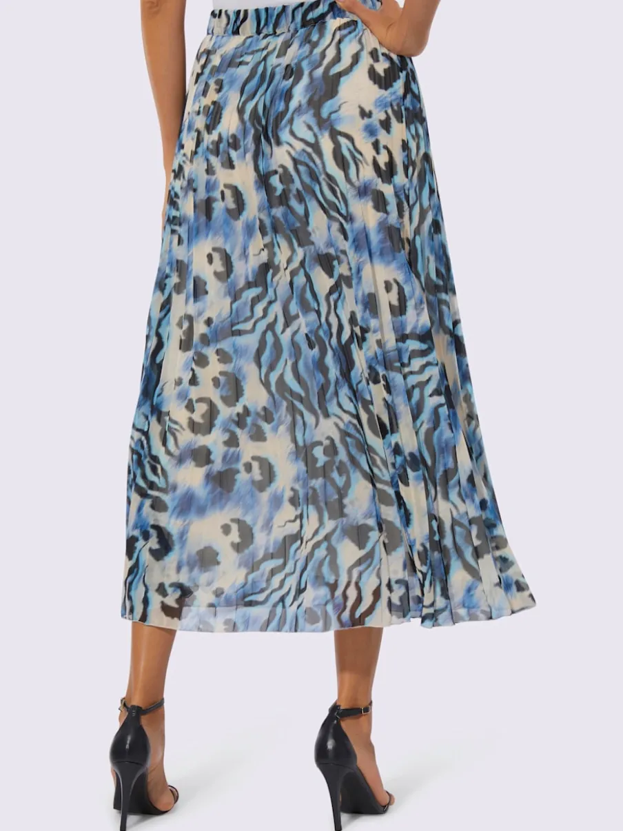 Jupe plissée imprimée avec ceinture élastique confortable
