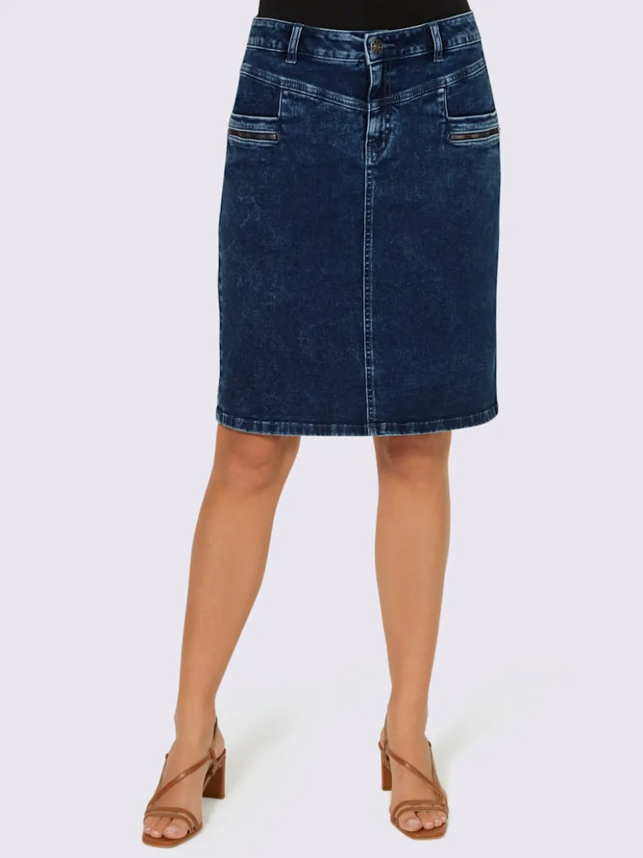 Jupes en jean avec poches et glissière pratique