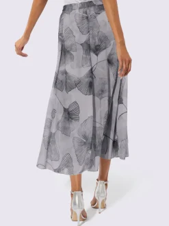 Jupes à panneaux en polyester recyclé avec motif gingko