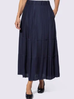 Jupe évasée avec ceinture élastique et poches latérales