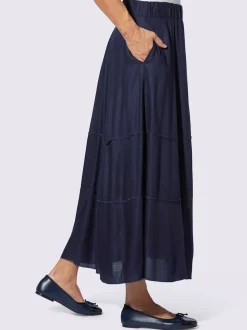 Jupe évasée avec ceinture élastique et poches latérales