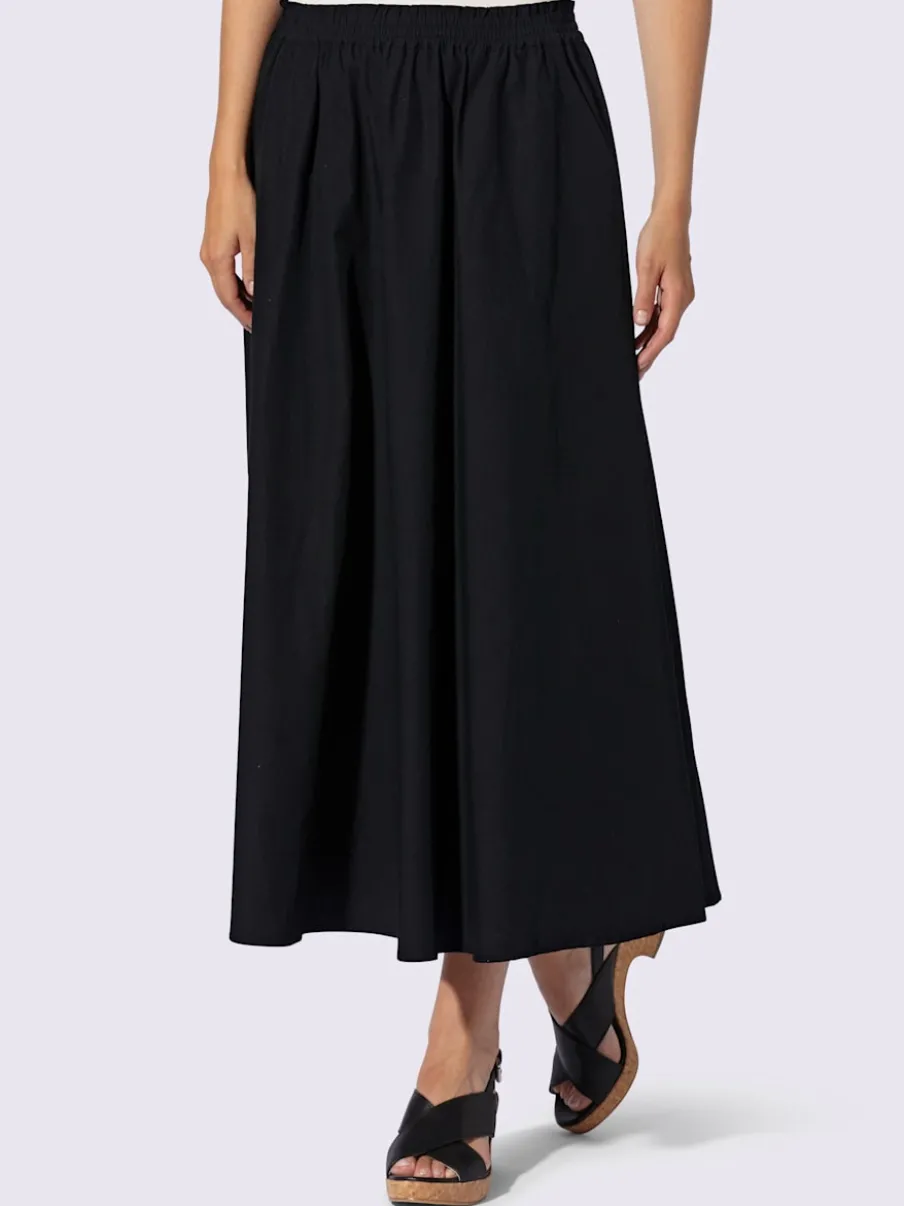 Jupe évasée avec ceinture élastique et poches cousues