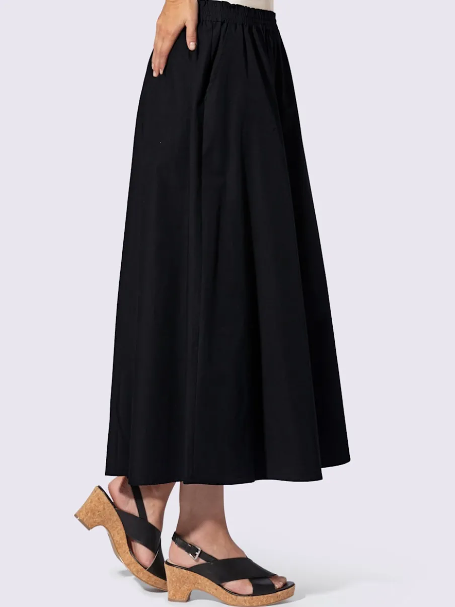 Jupe évasée avec ceinture élastique et poches cousues