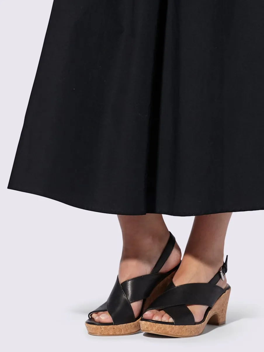 Jupe évasée avec ceinture élastique et poches cousues
