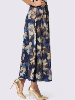 Jupe évasée imprimée en viscose avec ceinture élastique.