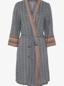 Kimono court avec motif ethnique