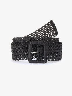 Large ceinture en imitation cuir avec boucle tonale