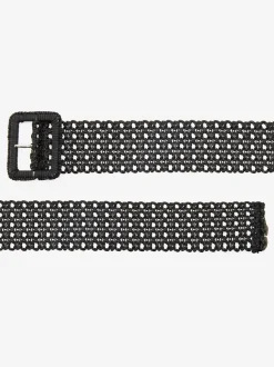 Large ceinture en imitation cuir avec boucle tonale