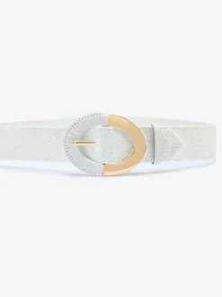 Large ceinture élastique avec boucle décorative et détails dorés