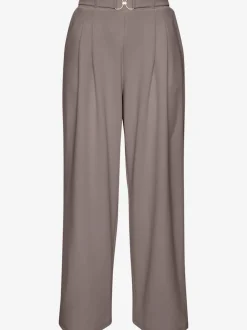 Large pantalon en tissu avec détail décoratif à la ceinture