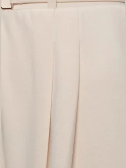 Large pantalon en tissu avec détail décoratif à la ceinture