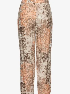 Large pantalon en tissu en viscose avec ceinture élastique et poches