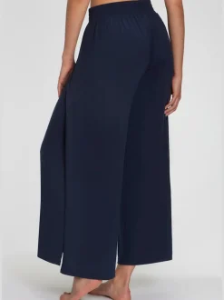 Large sarouel doux avec ceinture élastique fluide et chevauchants