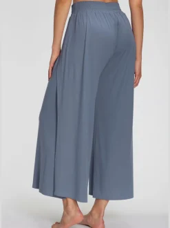 Large sarouel doux avec ceinture élastique fluide et chevauchants