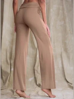 Legging avec jambes évasées doux et fluide à la taille