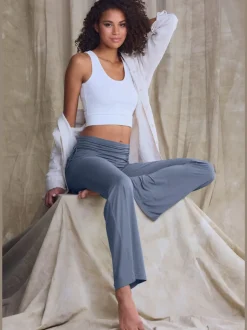 Legging avec jambes évasées et ceinture à revers