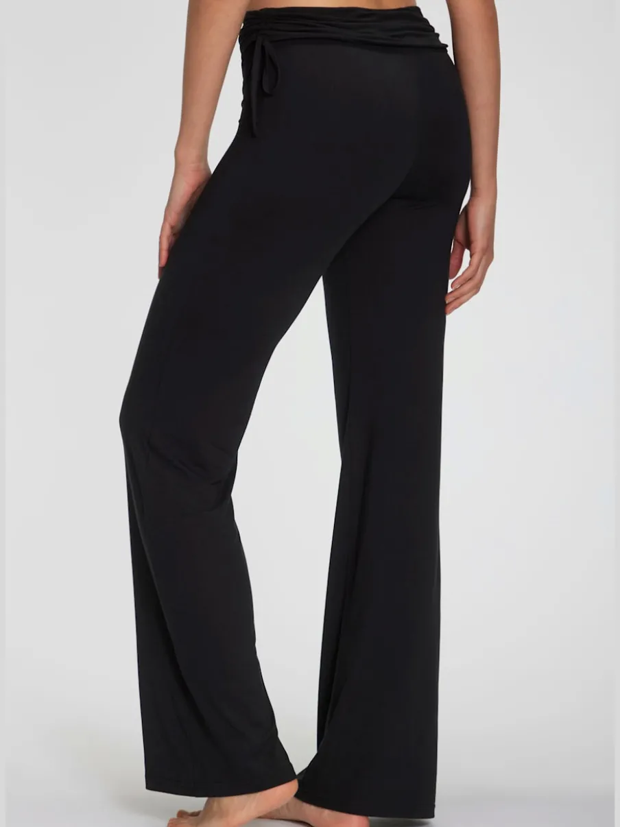 Legging avec jambes évasées et ceinture à revers