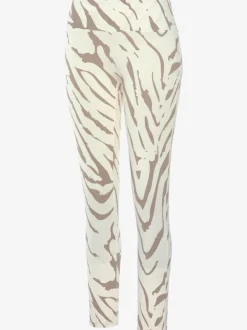 Legging avec motif zèbre et ceinture extra-large en coton extensible