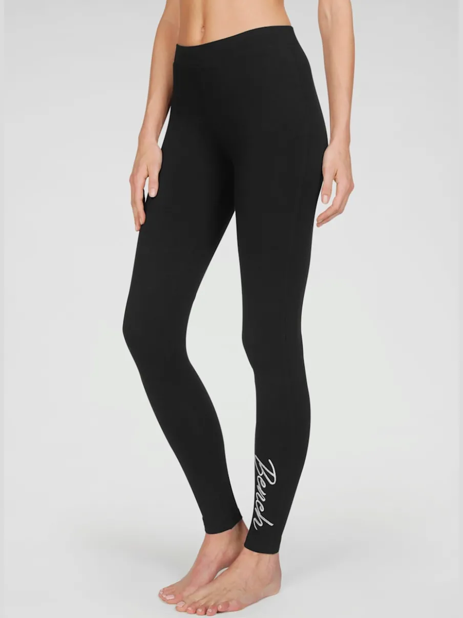 Legging basique en jersey avec ceinture élastique et logo brodé