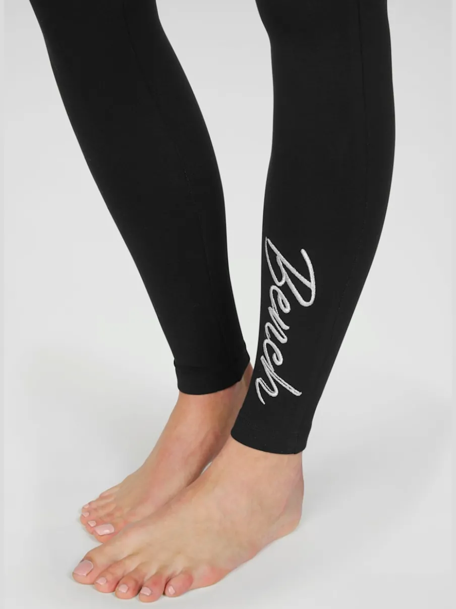 Legging basique en jersey avec ceinture élastique et logo brodé