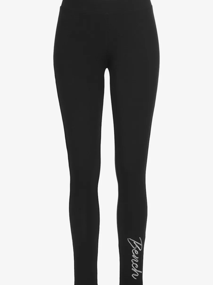 Legging basique en jersey avec ceinture élastique et logo brodé