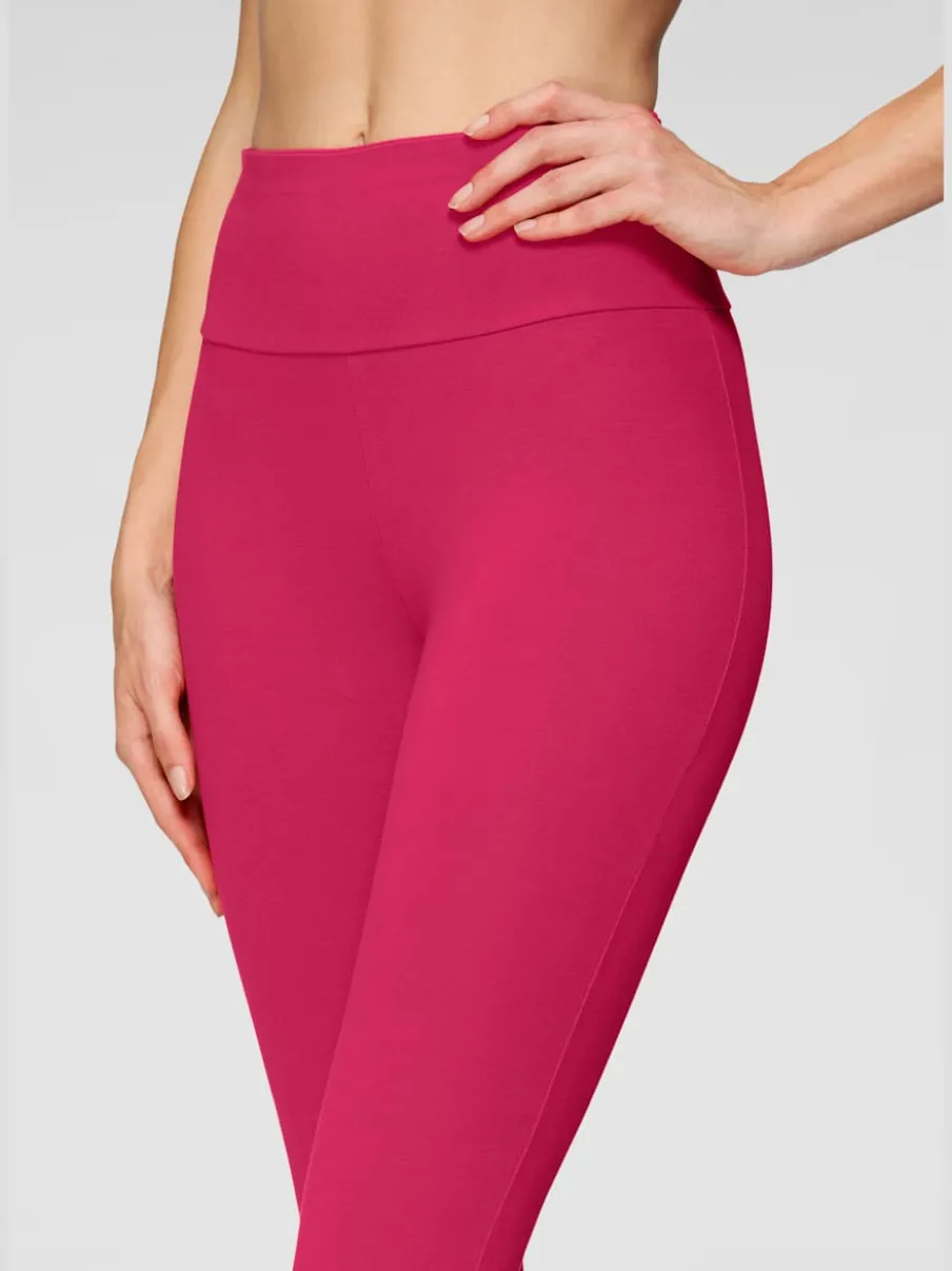 Legging confortable avec large bord-côte en coton et élasthanne