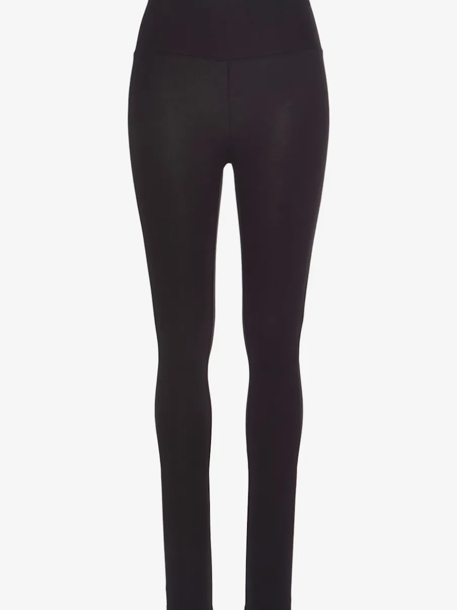 Legging confortable avec large bord-côte en coton et élasthanne