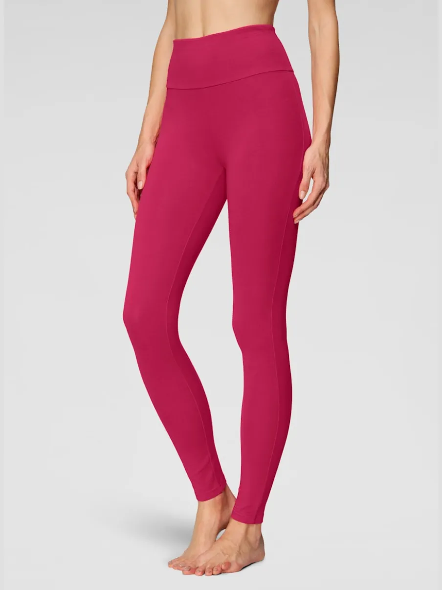 Legging confortable avec large bord-côte en coton et élasthanne