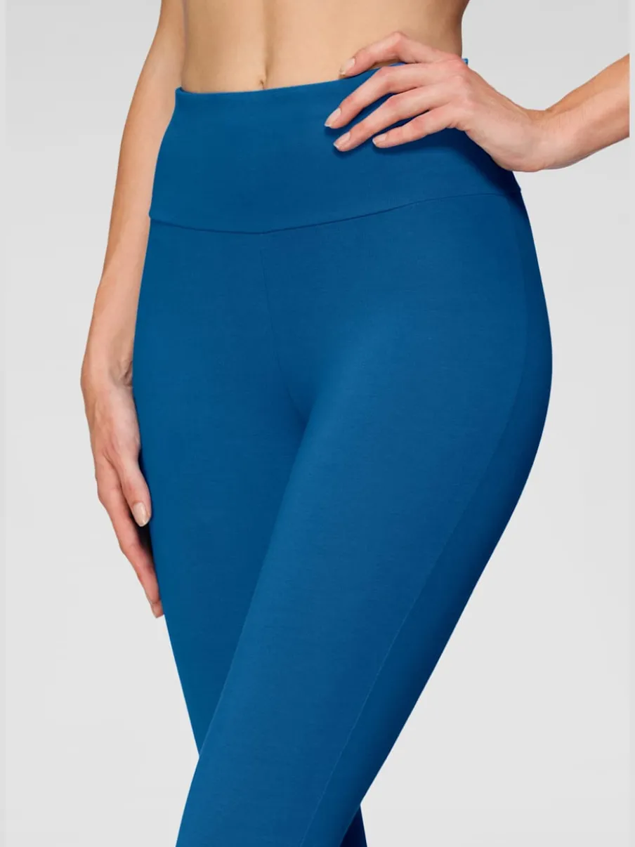 Legging confortable avec large bord-côte en coton et élasthanne