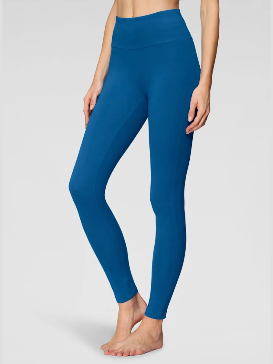 Legging confortable avec large bord-côte en coton et élasthanne