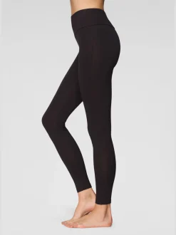 Legging confortable avec large bord-côte en coton et élasthanne