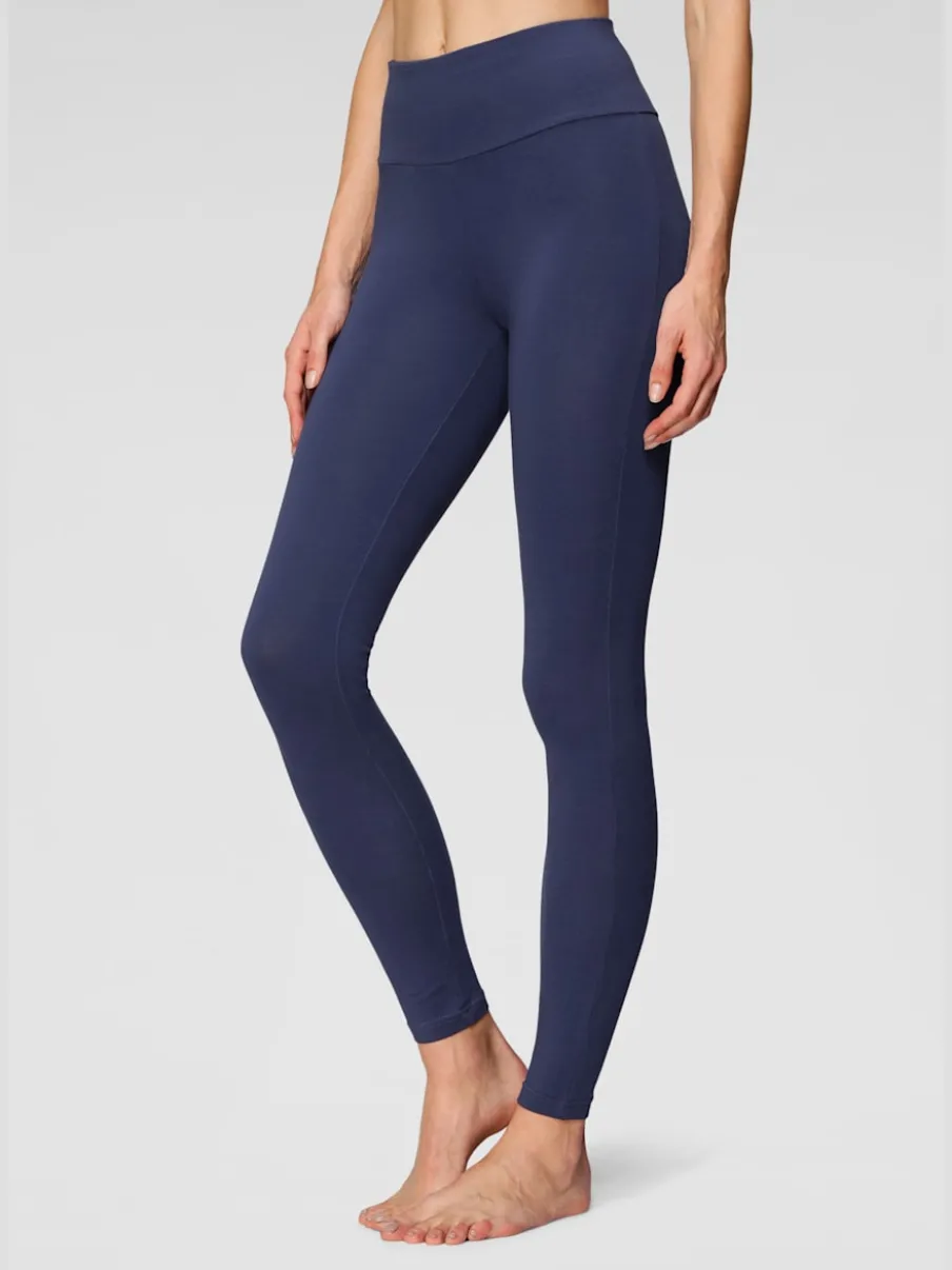 Legging confortable avec large bord-côte en coton et élasthanne