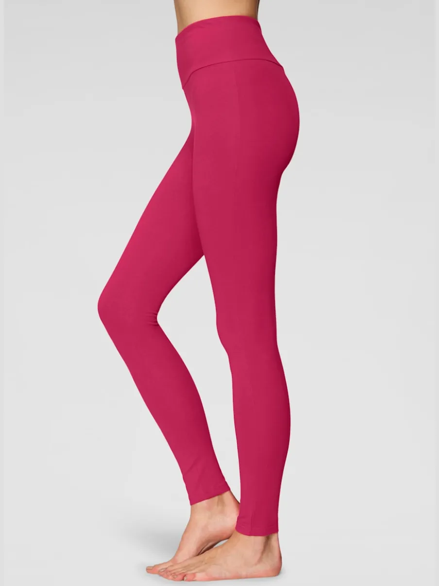 Legging confortable avec large bord-côte en coton et élasthanne