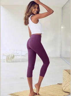 Legging corsaire avec bords-côtes et coupe élasticisée