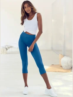 Legging corsaire avec bords-côtes et coupe élasticisée